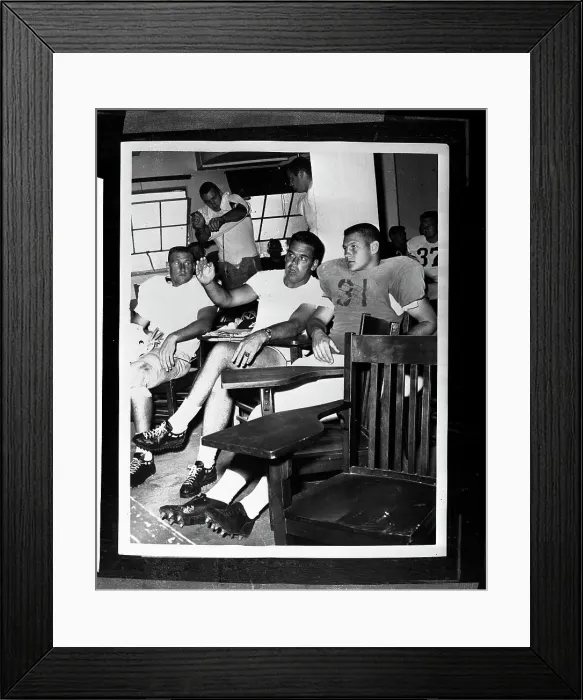 Framed Print : Coach Otto Graham Talking to Players Framed Print : Coach Otto Graham Talking to Players
