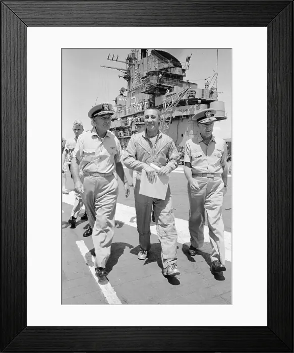 Framed Print : Virgil Grissom Walking On Carrier Deck Framed Print : Virgil Grissom Walking On Carrier Deck