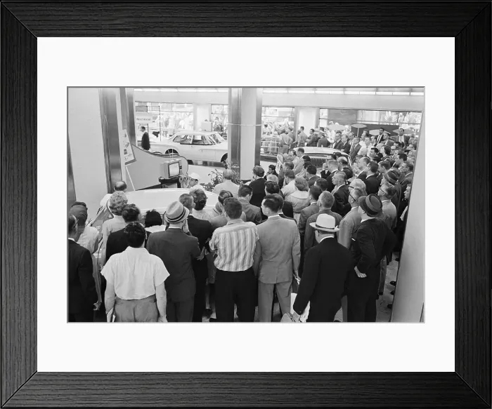 Framed Print : Crowd Watching Space Flight On Tv Framed Print : Crowd Watching Space Flight On Tv