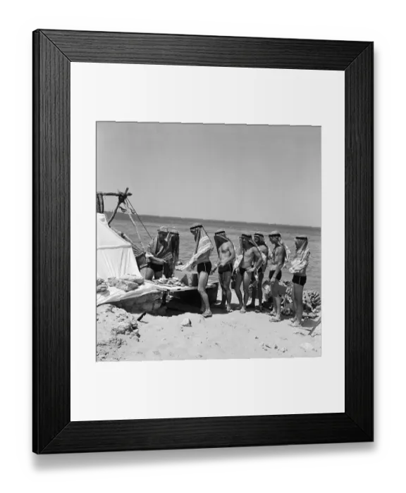 Framed Print : British Soldiers in Headdresses and Swimsuits Framed Print : British Soldiers in Headdresses and Swimsuits