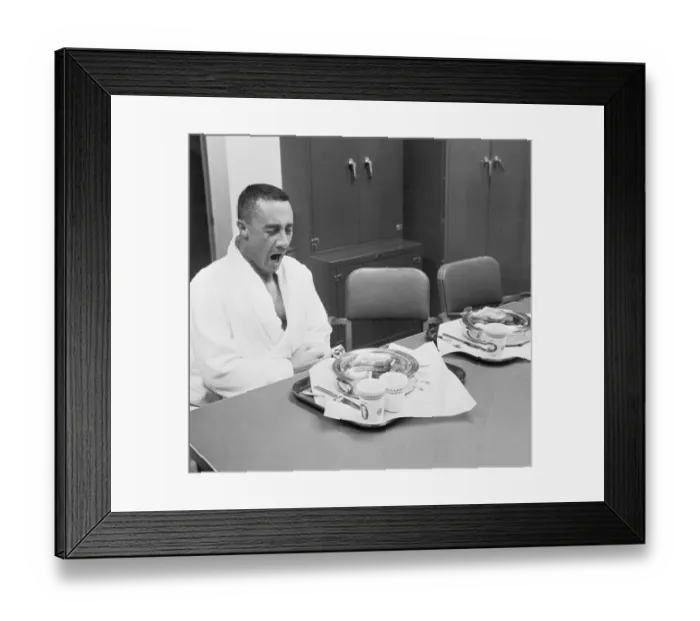Framed Print : Virgil Grissom Yawns Over Breakfast Framed Print : Virgil Grissom Yawns Over Breakfast