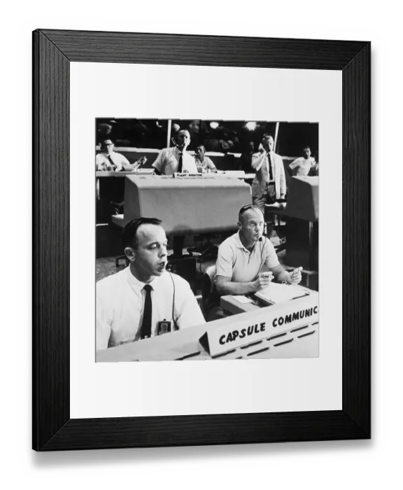Framed Print : John Glenn and Alan Shepard at Mission Control