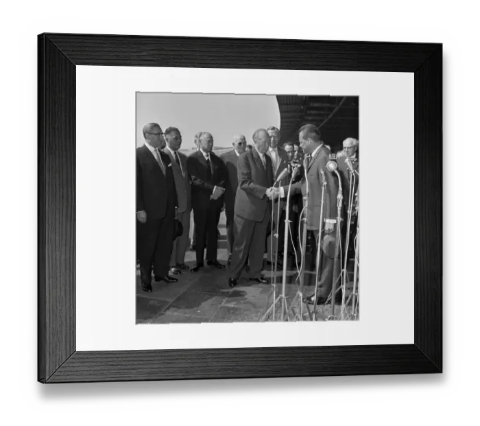 Framed Print : Konrad Adenauer Shaking Hands with Willy Brandt