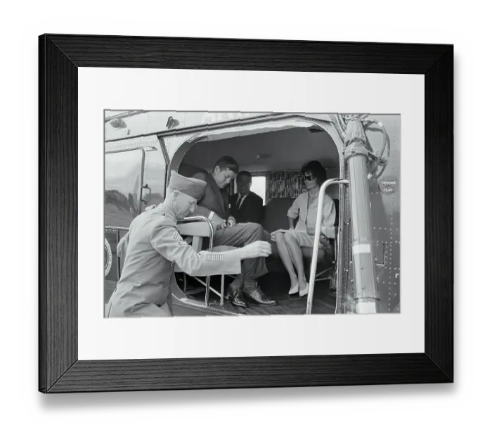 Framed Print : John and Jacqueline Kennedy Aboard Helicopter Framed Print : John and Jacqueline Kennedy Aboard Helicopter