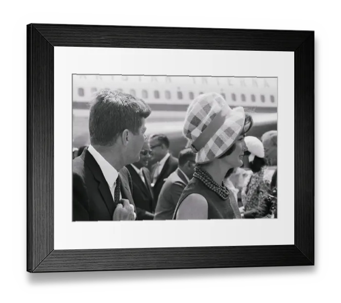 Framed Print : Jacqueline Kennedy Walking with Her Husband Framed Print : Jacqueline Kennedy Walking with Her Husband