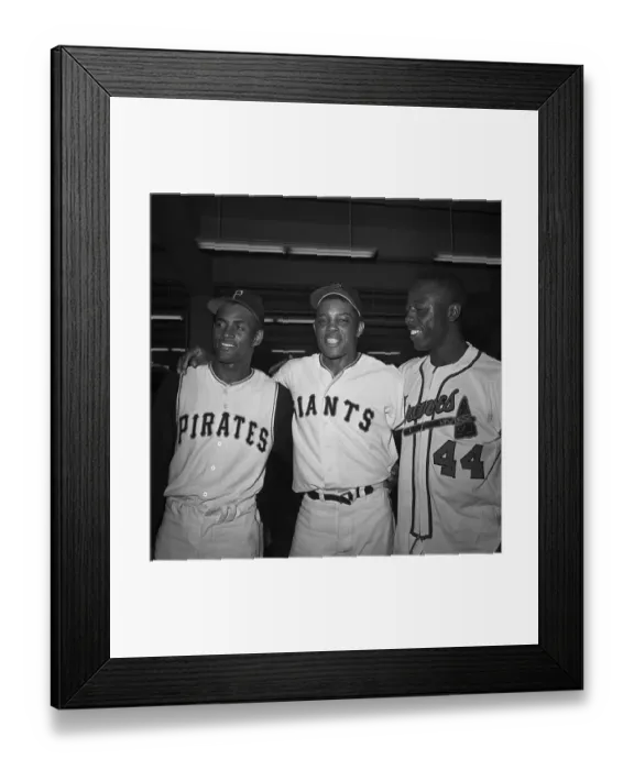 Framed Print : Baseball Players Standing Together in Locker Room