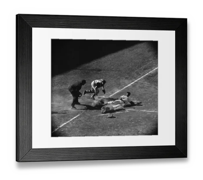 Framed Print : Ernie Banks Sliding Into Home Plate Framed Print : Ernie Banks Sliding Into Home Plate