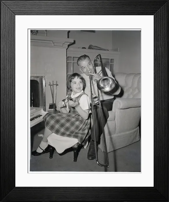 Framed Print : Edward Ory Playing With Daughter Babette Framed Print : Edward Ory Playing With Daughter Babette