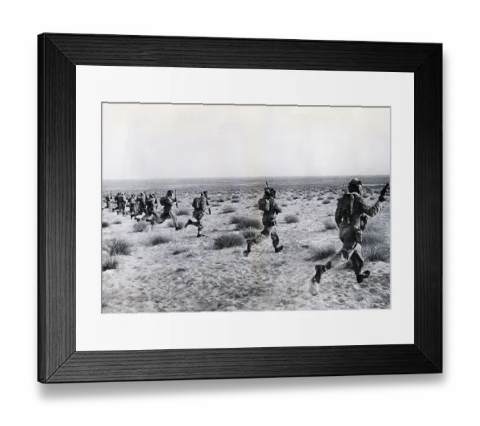Framed Print : Kuwaiti Soldiers Running in Desert Framed Print : Kuwaiti Soldiers Running in Desert