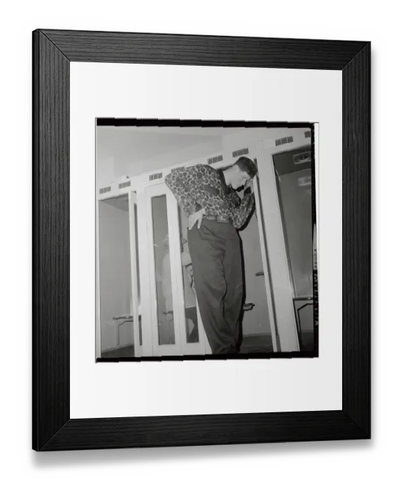 Framed Print : Eddie Carmel Making Phone Call Framed Print : Eddie Carmel Making Phone Call