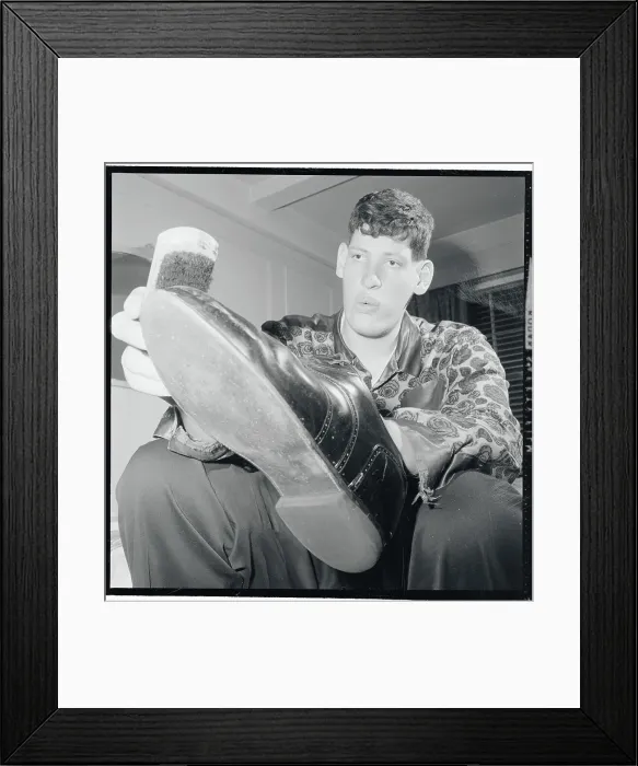 Framed Print : Eddie Carmel Polishing His Shoes Framed Print : Eddie Carmel Polishing His Shoes