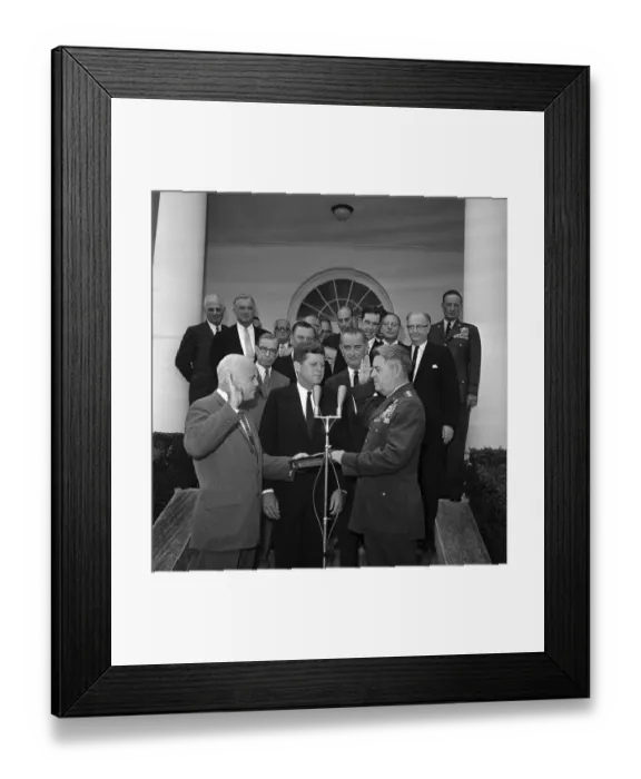 Framed Print : President Kennedy and Curtis Lemay at Ceremony Framed Print : President Kennedy and Curtis Lemay at Ceremony