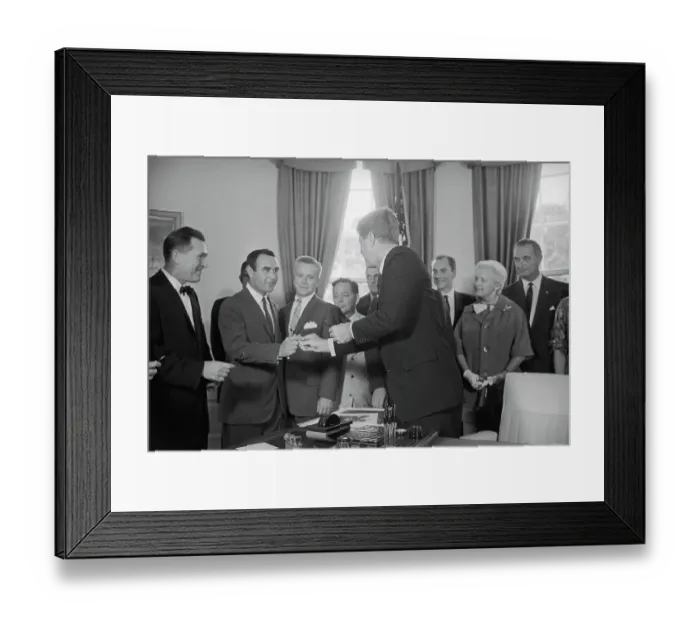 Framed Print : President Kennedy Giving a Pen Framed Print : President Kennedy Giving a Pen