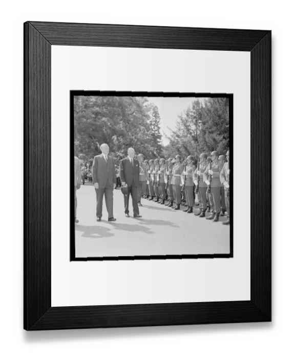 Framed Print : Dirk Stikker and Konrad Adenauer Reviewing Honor Guard Framed Print : Dirk Stikker and Konrad Adenauer Reviewing Honor Guard