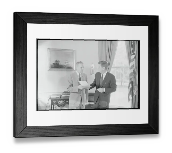 Framed Print : President Kennedy with General Maxwell D. Taylor