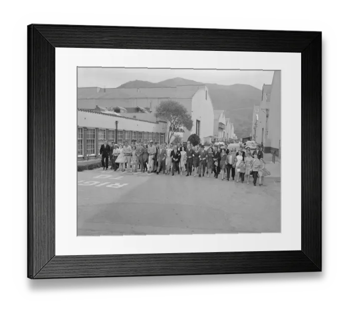 Framed Print : Long Line of Entertainers Standing Together Framed Print : Long Line of Entertainers Standing Together