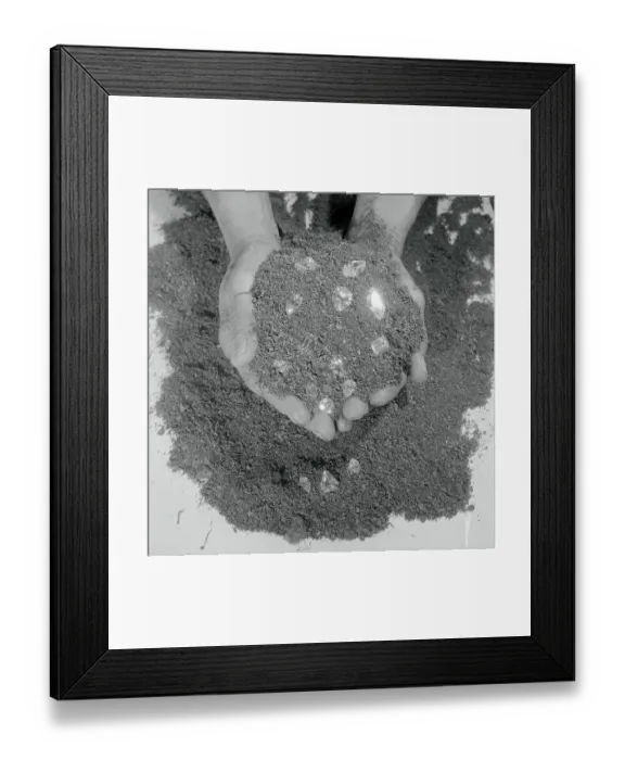 Framed Print : Diamonds Embedded in a Handful of Earth