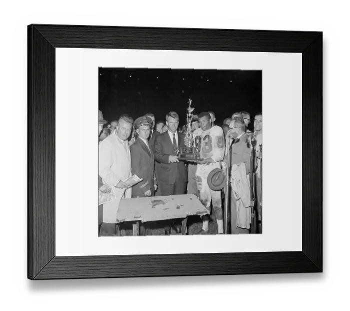 Framed Print : Robert Kennedy Presenting an Award to Marv Luster Framed Print : Robert Kennedy Presenting an Award to Marv Luster
