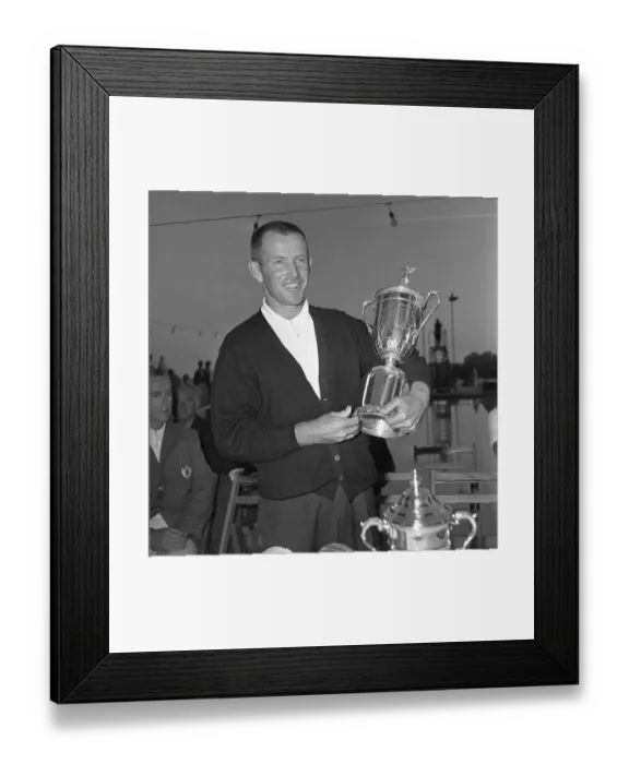 Framed Print : Golfer Gene Littler Holding Trophy Cup Framed Print : Golfer Gene Littler Holding Trophy Cup