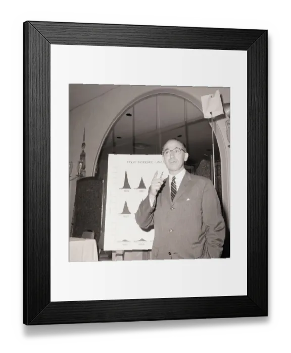 Framed Print : Jonas Salk Speaking at Press Conference Framed Print : Jonas Salk Speaking at Press Conference