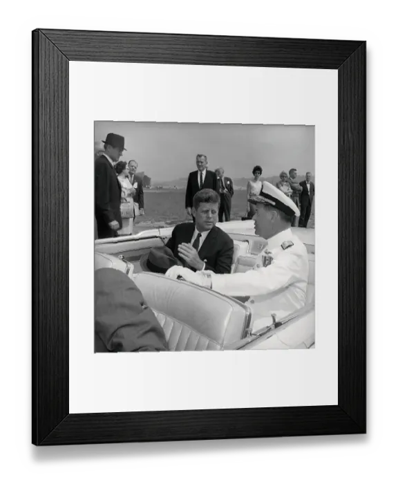 Framed Print : President Kennedy with Navy Officer Framed Print : President Kennedy with Navy Officer