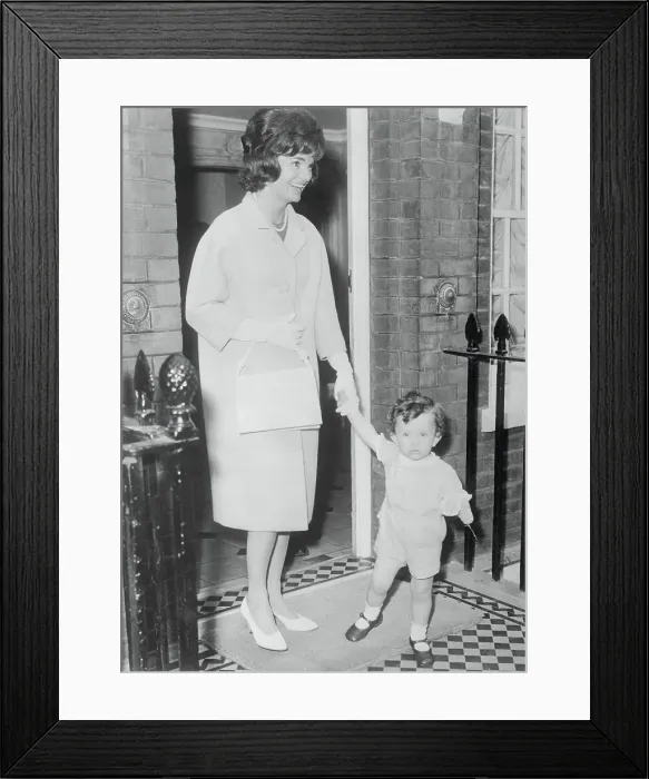 Framed Print : Jackie Kennedy Holding Hand of Young Anthony Radziwill