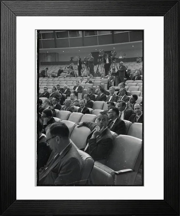 Framed Print : Alan Shepard at Medical Results Conference Framed Print : Alan Shepard at Medical Results Conference