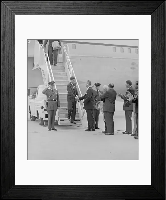Framed Print : Lyndon Johnson Greeting PresidentKennedy Framed Print : Lyndon Johnson Greeting PresidentKennedy