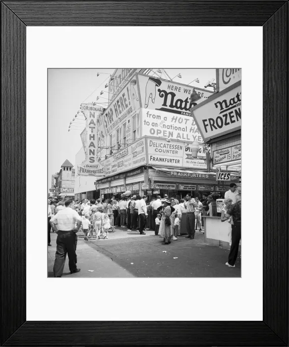 Framed Print : Crowd At Nathan'S In Coney Island Framed Print : Crowd At Nathan'S In Coney Island