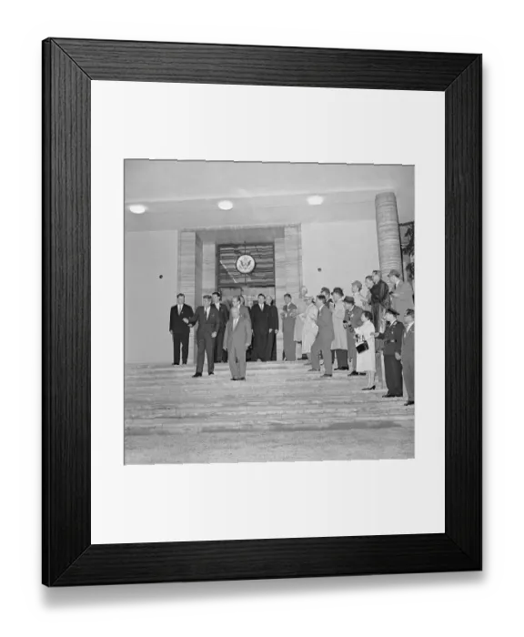 Framed Print : Kennedy Walking with Khrushchev Framed Print : Kennedy Walking with Khrushchev
