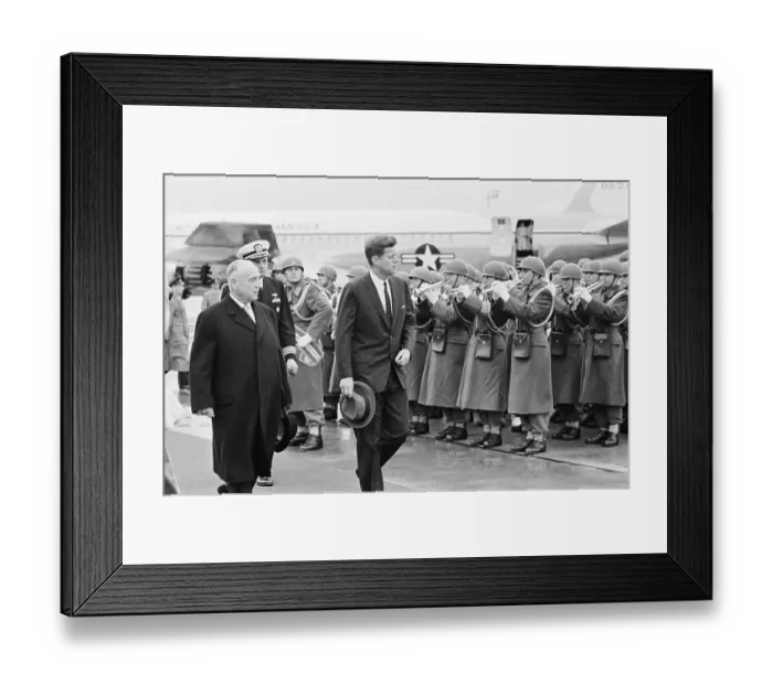 Framed Print : President Kennedy Inspecting Honor Guard Framed Print : President Kennedy Inspecting Honor Guard
