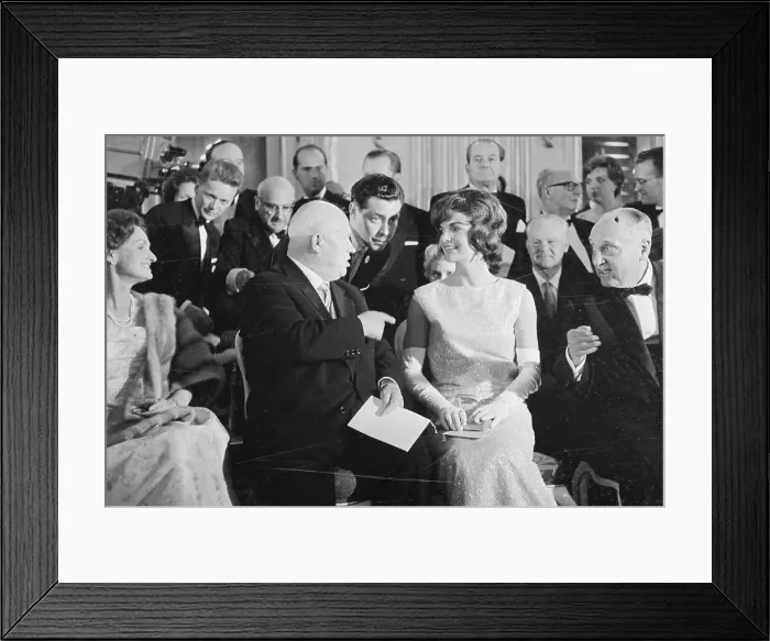 Framed Print : Jacqueline Kennedy Conversing With Nikita Khrushchev Framed Print : Jacqueline Kennedy Conversing With Nikita Khrushchev