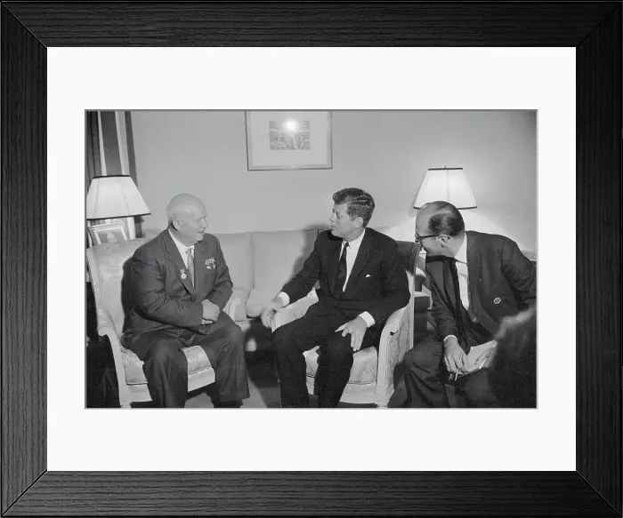 Framed Print : President Kennedy and Premier Khrushchev Framed Print : President Kennedy and Premier Khrushchev