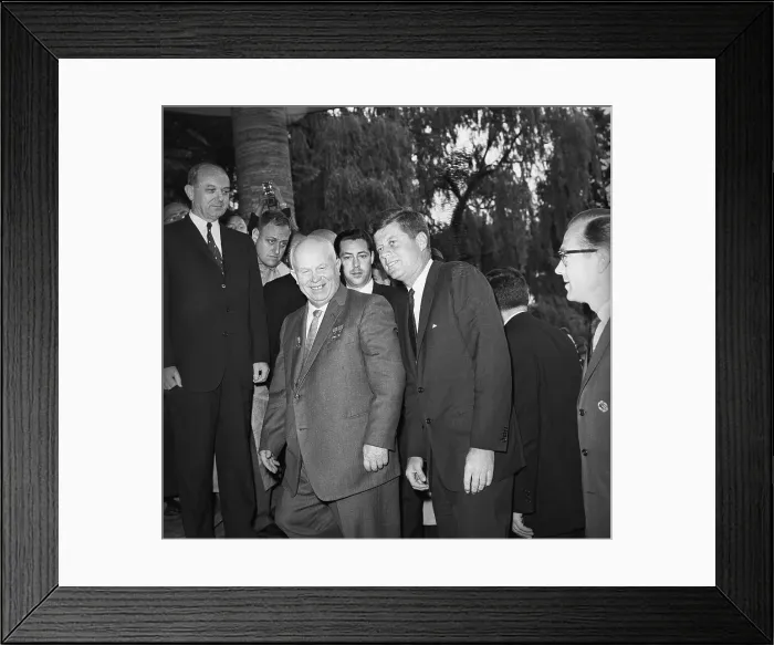 Framed Print : President Kennedy with Premier Khrushchev Framed Print : President Kennedy with Premier Khrushchev