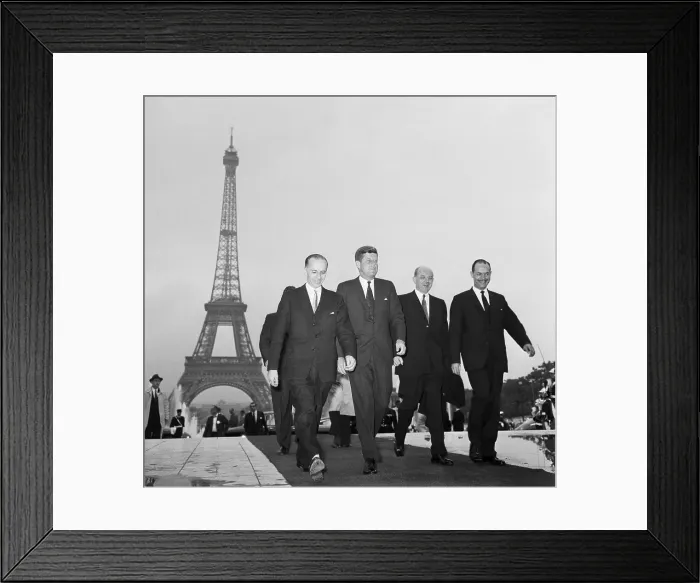 Framed Print : President Kennedy Walking with Officials Framed Print : President Kennedy Walking with Officials