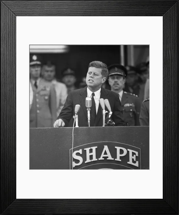 Framed Print : President Kennedy Giving Speech Framed Print : President Kennedy Giving Speech