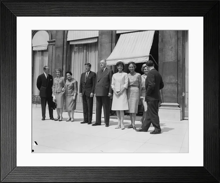 Framed Print : De Gaulle Stands Bet. Pres.&Mrs. Kennedy Framed Print : De Gaulle Stands Bet. Pres.&Mrs. Kennedy
