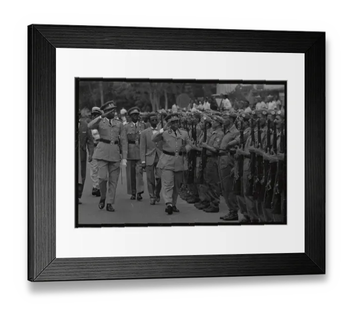 Framed Print : President Kasavuba Saluting Troops