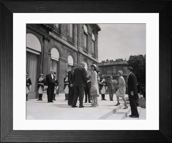 Framed Print : President De Gaulle Welcoming Jacqueline Kennedy Framed Print : President De Gaulle Welcoming Jacqueline Kennedy