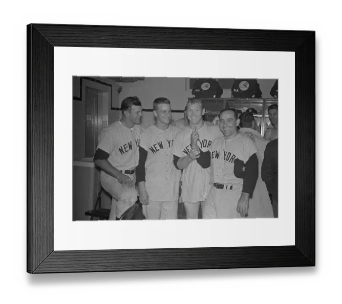 Framed Print : Baseball Players Posing Together Framed Print : Baseball Players Posing Together