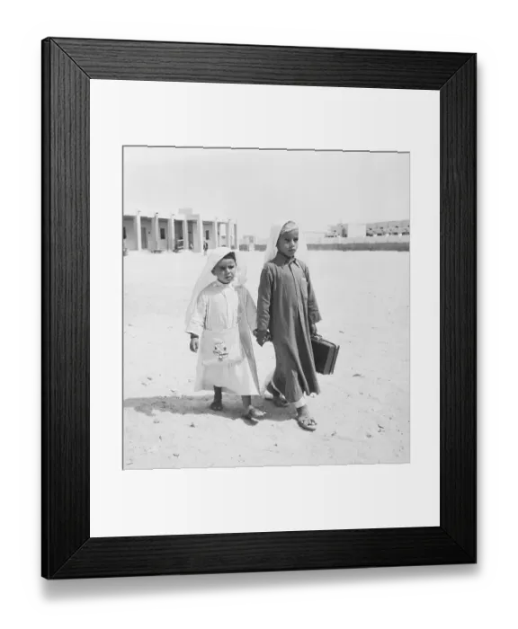 Framed Print : Children Walking in Settlement Framed Print : Children Walking in Settlement