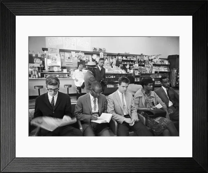 Framed Print : Freedom Riders Staging Sit-In at Bus Terminal Framed Print : Freedom Riders Staging Sit-In at Bus Terminal
