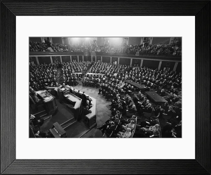 Framed Print : President Kennedy Addressing Congress Framed Print : President Kennedy Addressing Congress