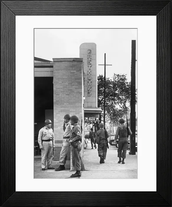 Framed Print : National Guardsmen Patrolling in Alabama Framed Print : National Guardsmen Patrolling in Alabama
