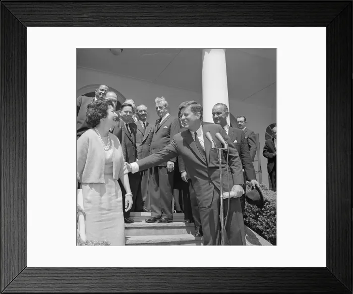 Framed Print : President Kennedy with Johnsons Framed Print : President Kennedy with Johnsons