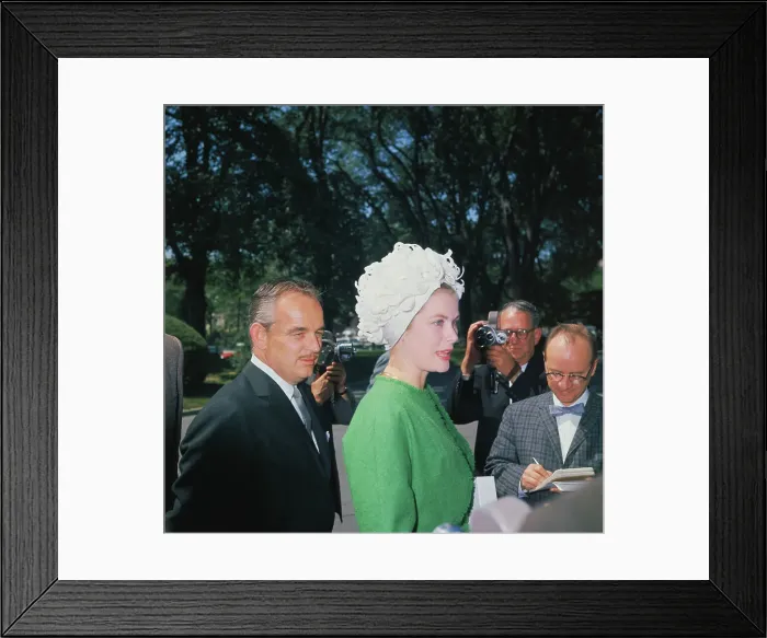 Framed Print : Prince Rainier and Princess Grace Outside White House Framed Print : Prince Rainier and Princess Grace Outside White House