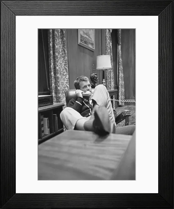 Framed Print : Robert F. Kennedy on Telephone with Attorney General Byron White Framed Print : Robert F. Kennedy on Telephone with Attorney General Byron White
