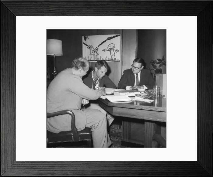 Framed Print : Kennedy Confers with Assistants Framed Print : Kennedy Confers with Assistants