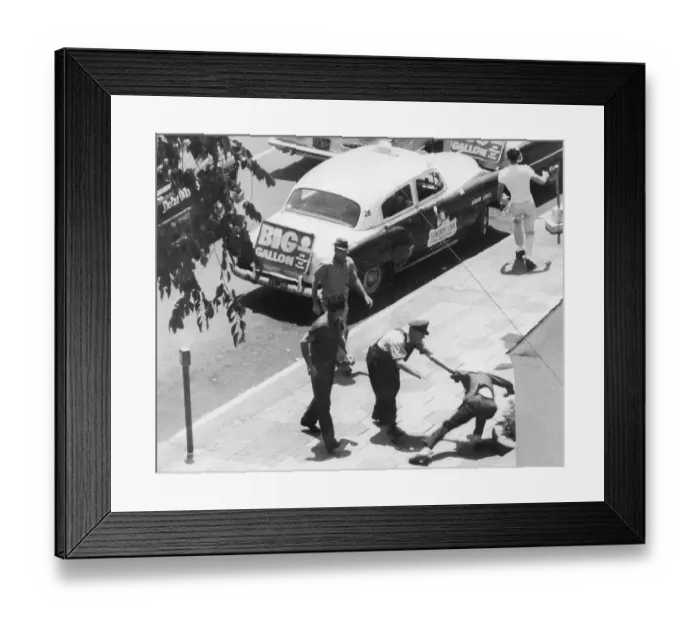 Framed Print : White Men Beat a Black Man Framed Print : White Men Beat a Black Man