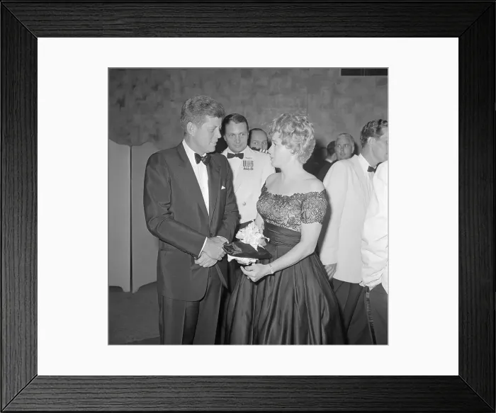 Framed Print : President Kennedy and Shelley Winters Framed Print : President Kennedy and Shelley Winters